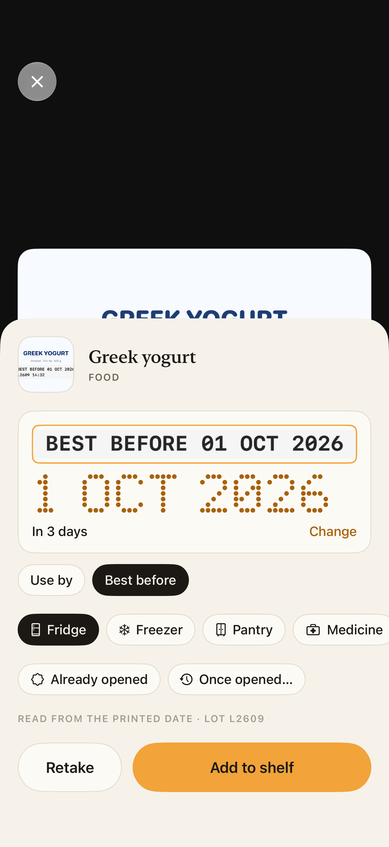 Amberjar, Expiration Tracker, screenshot 2